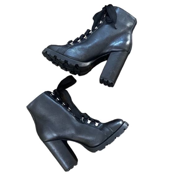 NWOT Schutz Zara Fur-Lined Winter Leather Ankle Boots Black - Sz 11 - Picture 5 of 8